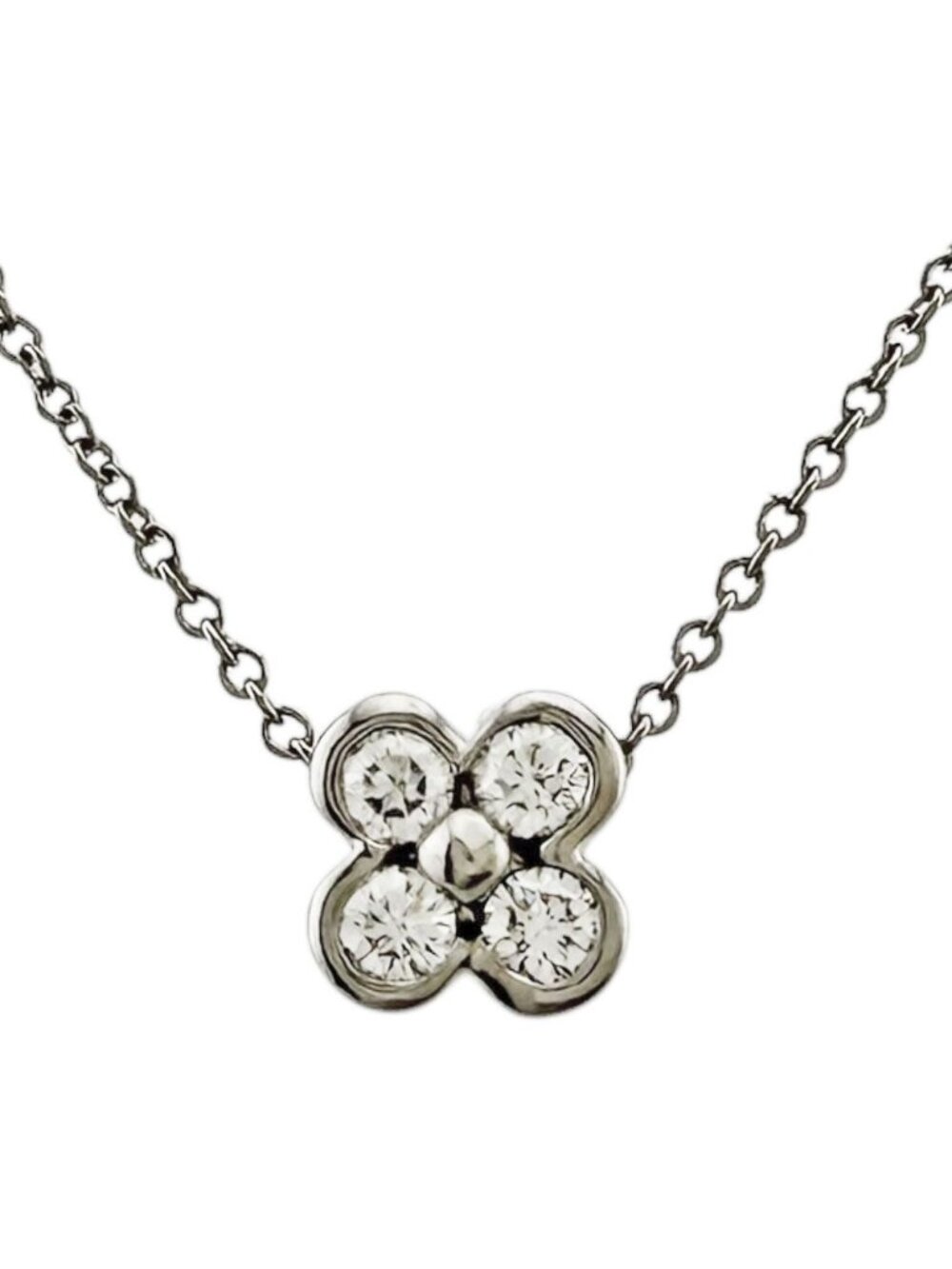 Tiffany & Co Bezel Set Necklace Platinum Diamond
